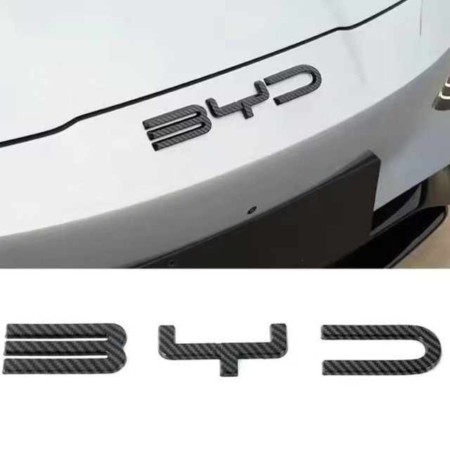 BYD Logo Emblem Aufkleber Set in Schwarz für Vorne, Hinten und Lenkrad passend für SEAL, HAN, SONG, YUAN, DOLPHIN und ATTO 3 - Bild 1
