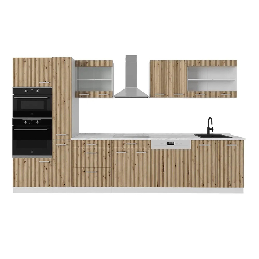 Vicco R-Line Küchenzeile Artisan Eiche und Weiß, Breite: 350 cm, Höhe: 207 cm, Tiefe: 60 cm - Bild 2