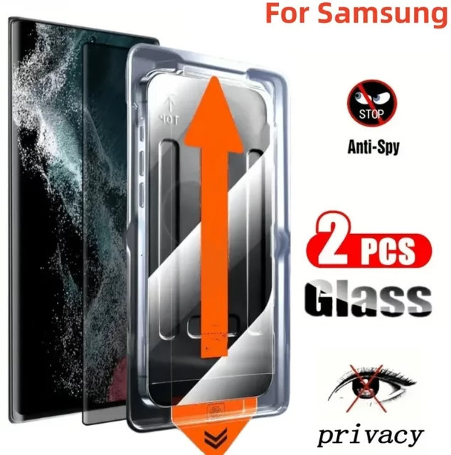 2er-Pack Sichtschutz aus gehärtetem Glas für Samsung Galaxy S22 S23 S24 S25 Plus und Ultra Modelle, transparent und staubdicht - Bild 1