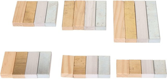 OutsideWorld Wissenschaftliche Dichte Würfel Set, 24-teiliges Set, Metall, Holz - Bild 1