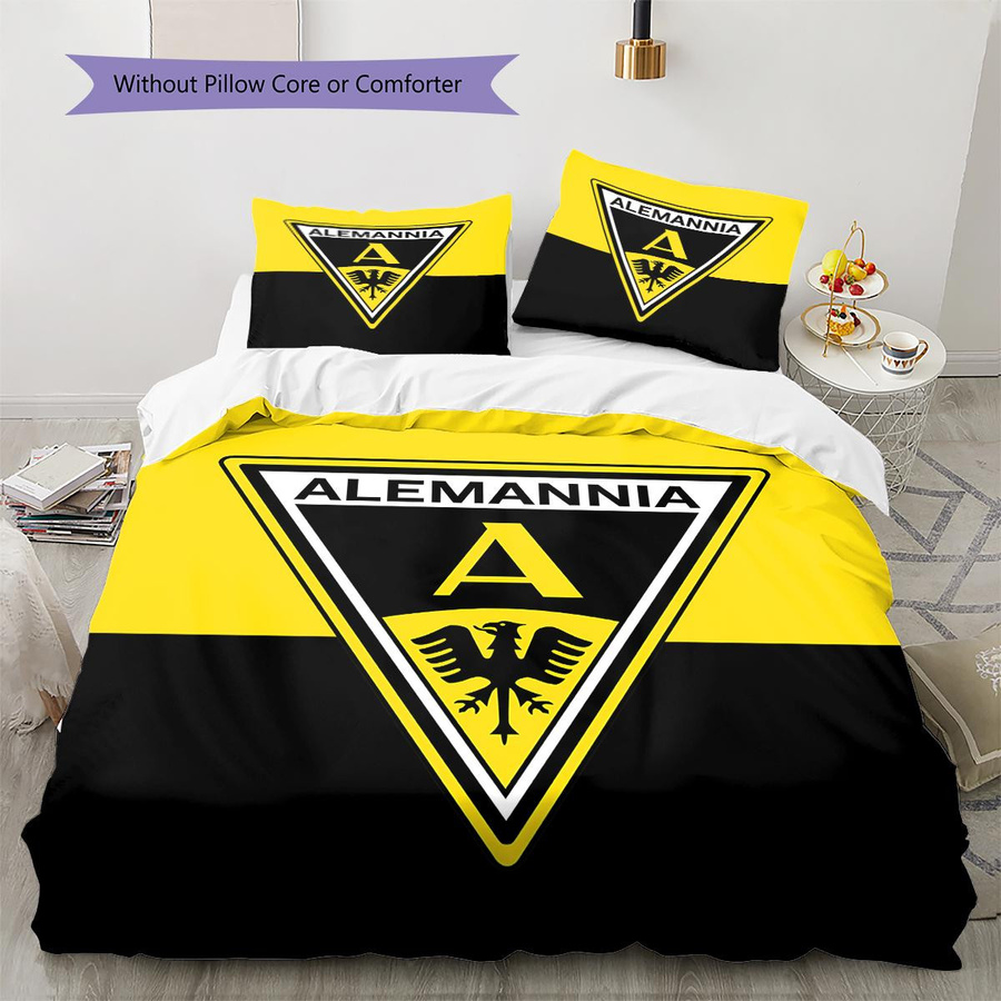 Alemannia Aachen Muster Bettwäsche Set mit Reißverschluss bestehend aus 1 Bettbezug und 2 Kissenbezügen B/H: 140 x 200 cm - Bild 2
