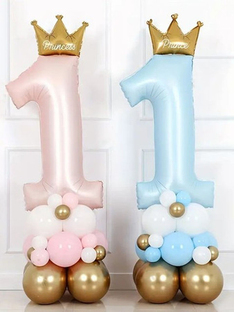 23-teiliges Luftballon-Set für den ersten Geburtstag mit Zahlen 1 bis 9 und Buchstaben in Pink und Mehrfarbig für Baby Shower und Kindergeburtstage