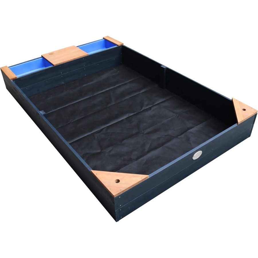 AXI Sandkasten Kelly aus Hemlock-Holz mit Becken und Bank, Anthrazit und Braun, B/T/H: 115 x 180 x 21,8 cm - Bild 2