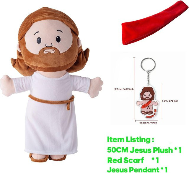 Cartoon Jesus Umarmung Plüschtier mit Schlüsselanhänger, ab 6 Jahren - Bild 1