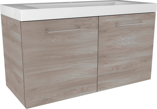 Fackelmann Waschtischunterschrank Lima in Esche Braun mit Soft-Close-Türen, B/H/T: 79,8 x 41,7 x 34,8 cm - Bild 1