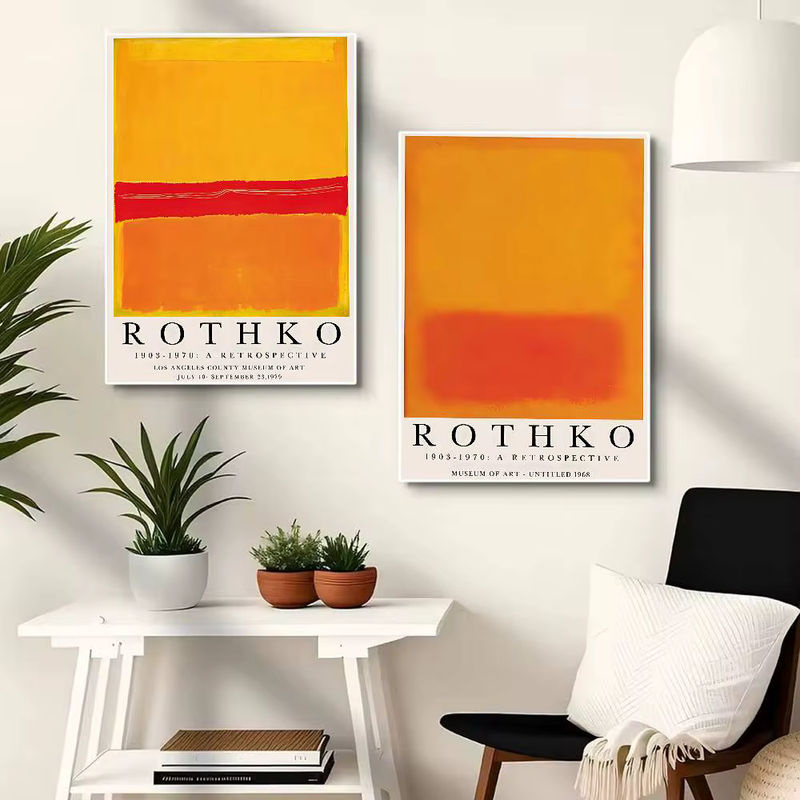 MINISO Abstraktes Kunstposter im Stil von Mark Rothko, Mehrfarbig, Rahmenlos, Hochformat für Wandmontage - Bild 3