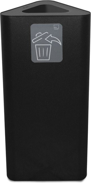 Stil Casa PURE Abfallsammelbehälter aus Stahl, Schwarz, 60 l, B/T/H: 38,0 x 34,5 x 82,5 cm - Bild 1