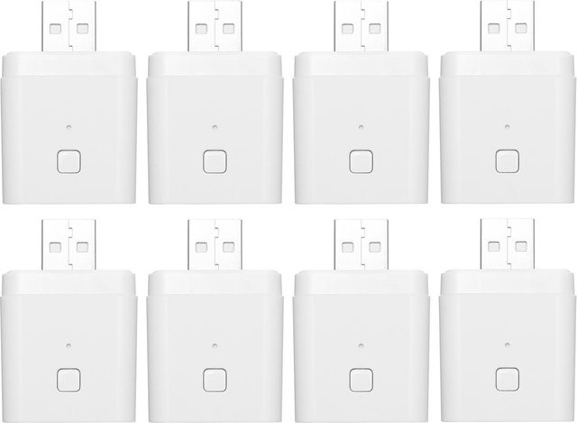 Tuya Micro 5V kabelloser USB-Smart-Adapter mit Sprachsteuerung via Tuya App, kompatibel mit Alexa und Google Home, 8er-Pack, Weiß - Bild 1