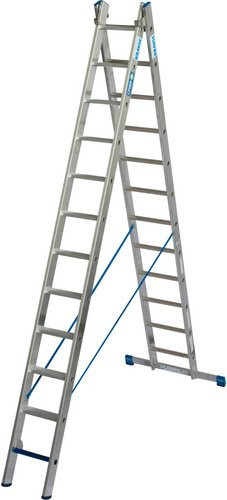 Krause Mehrzweckleiter STABILO + S aus Aluminium, 12 Stufen, silberfarben - Bild 1