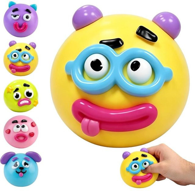 BC Pet Supplies Gesichtswechselnder Hund, Handknetspielzeug, gelb - Bild 1