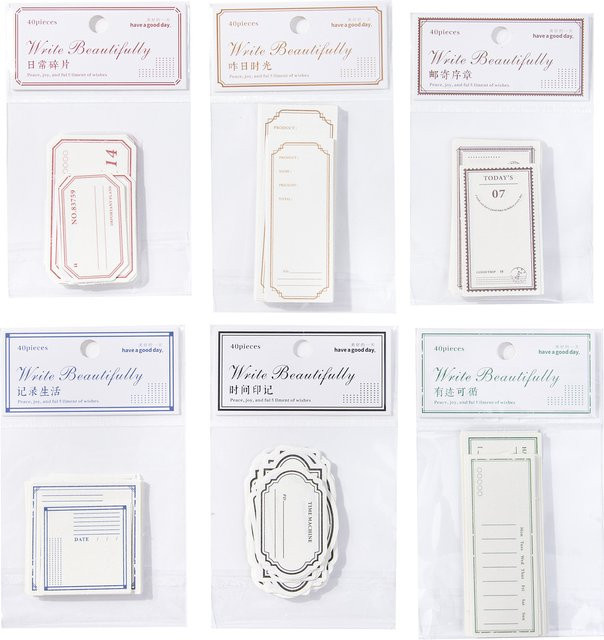 40 Stück beschreibbares weißes Notizpapier für DIY Scrapbooking und dekoratives Briefpapier - Bild 1