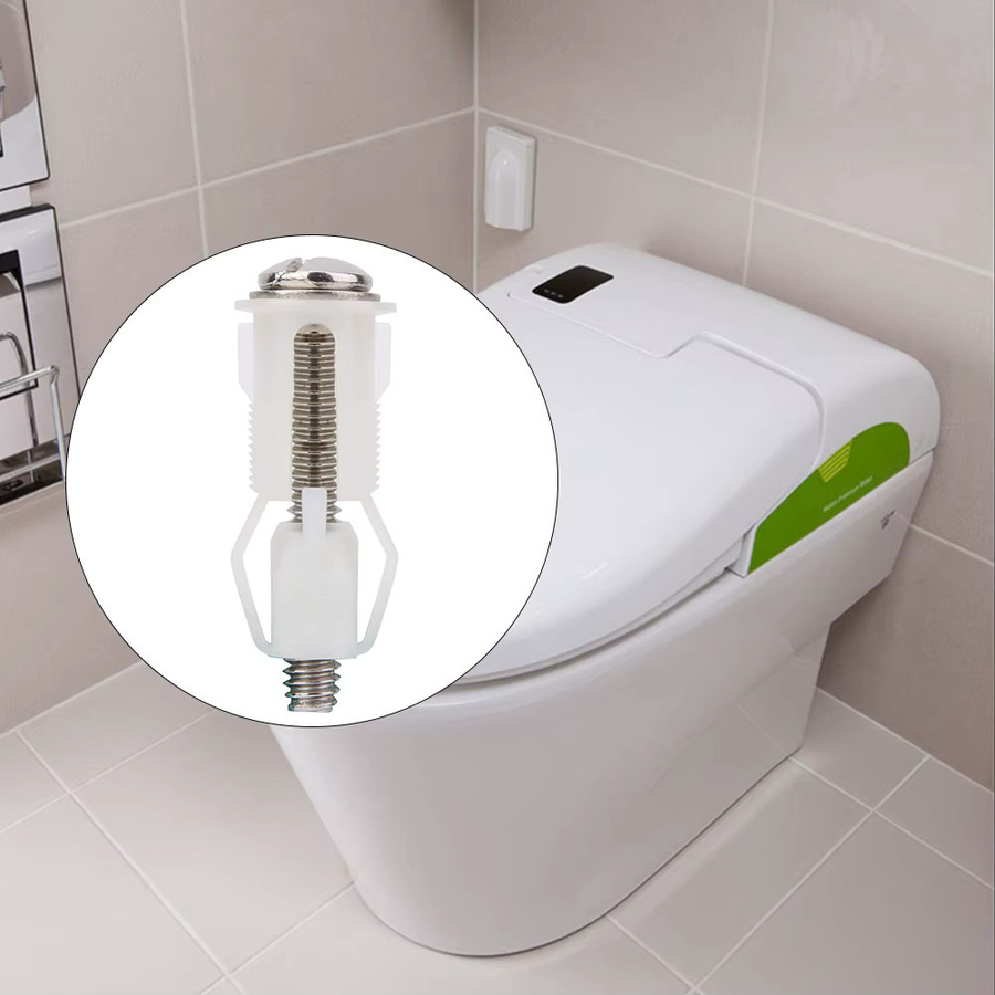 TOPINCN Montage-Set für Toilettensitz aus weißem Nylon, 3 Paar Schrauben und Befestigungen - Bild 2