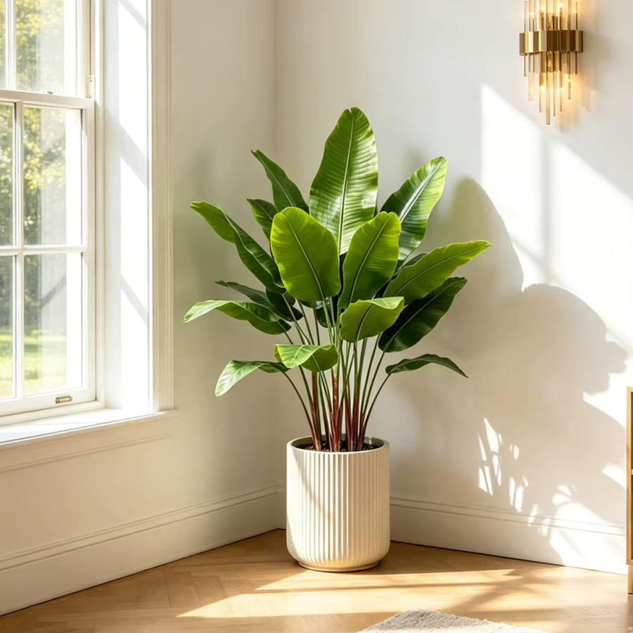 Künstliche tropische Pflanzen von Kmitang in Grün, Set aus Palmen, Bananenbaumzweigen, Canna-Pflanzen und Monstera-Blättern, Höhe: 75 cm - Bild 3