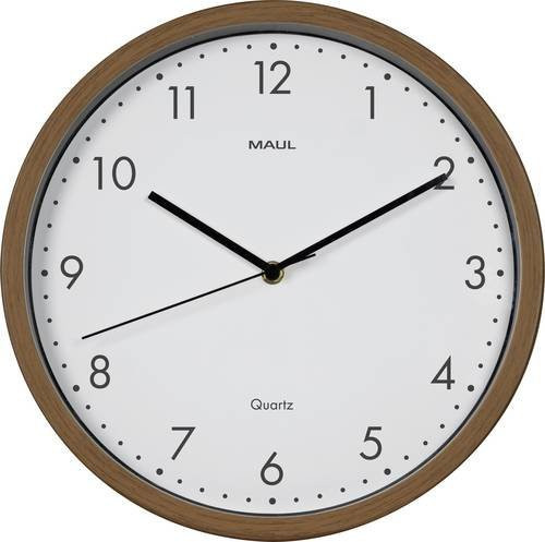 Maul 9051476 Quarz Wanduhr aus Holz in Dunkelbraun, modern und geräuschlos, B/H: 30 x 30 cm - Bild 1