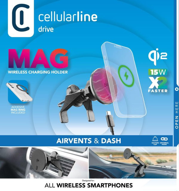 CellularLine MagSafe In-Car Holder MAG Qi2 Magnetische Autohalterung Schwarz - Bild 1