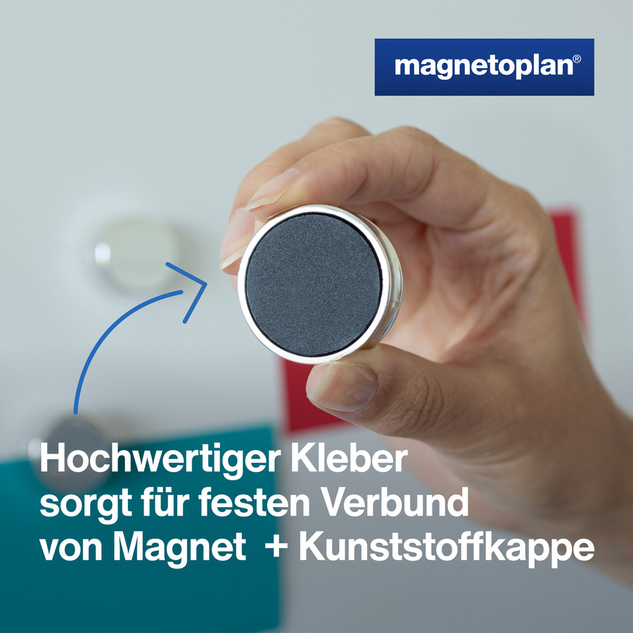 magnetoplan Ergo-Magnete Large in Silber, 10 Stück - Bild 2