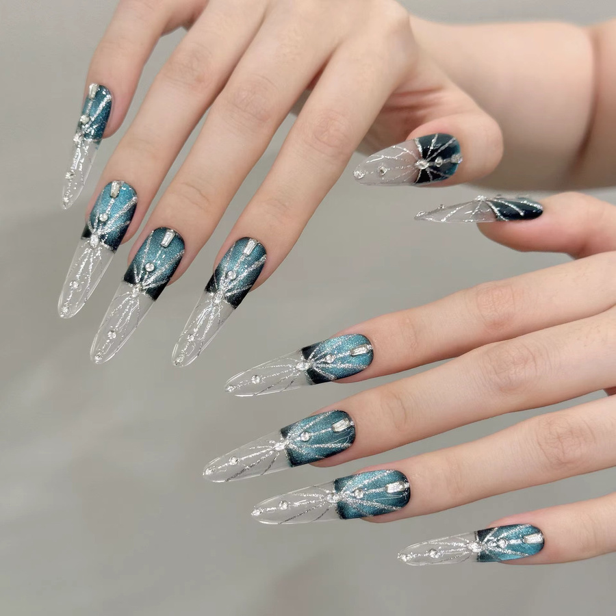 YADORNOS Press On Nails Melbourne Blue, 10 Stück, Glänzend - Bild 2