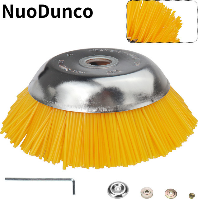 NuoDunco 8-Zoll Nylonrad für den Garten in Gelb mit Schneideline für Rasentrimmer und Unkrautmaschinen - Bild 1