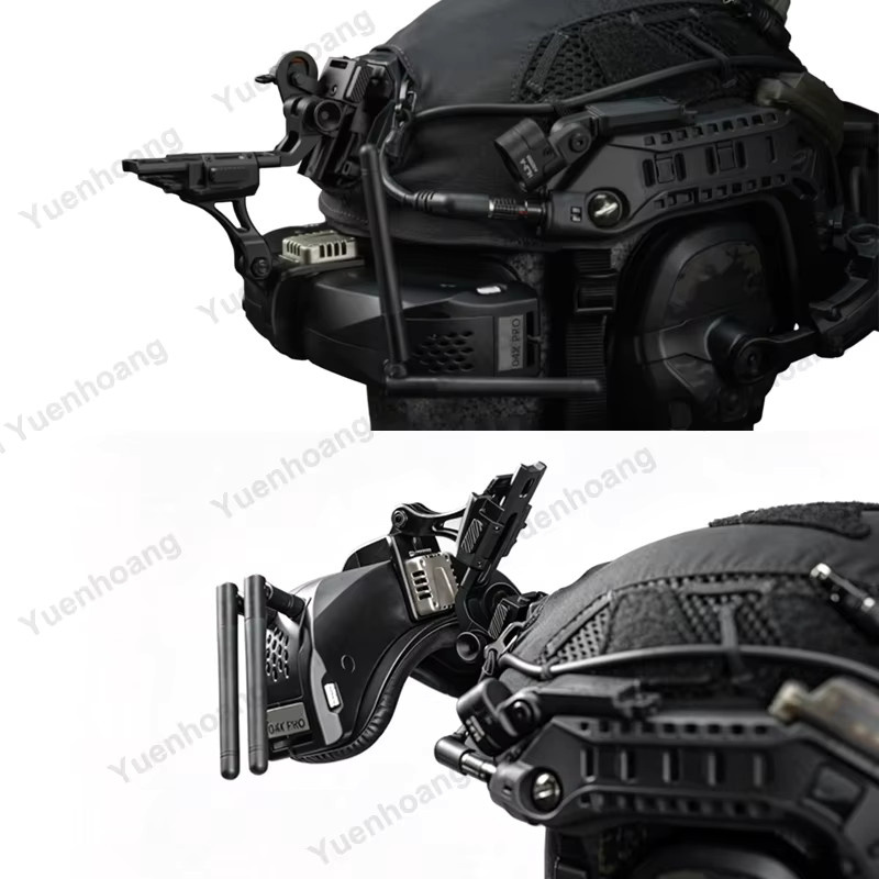 SKYZZONE 04X PRO FPV-Flugbrille Helmadapterhalterung aus CNC-Aluminiumlegierung in Schwarz, kompatibel mit Wilcox L4G24 - Bild 3