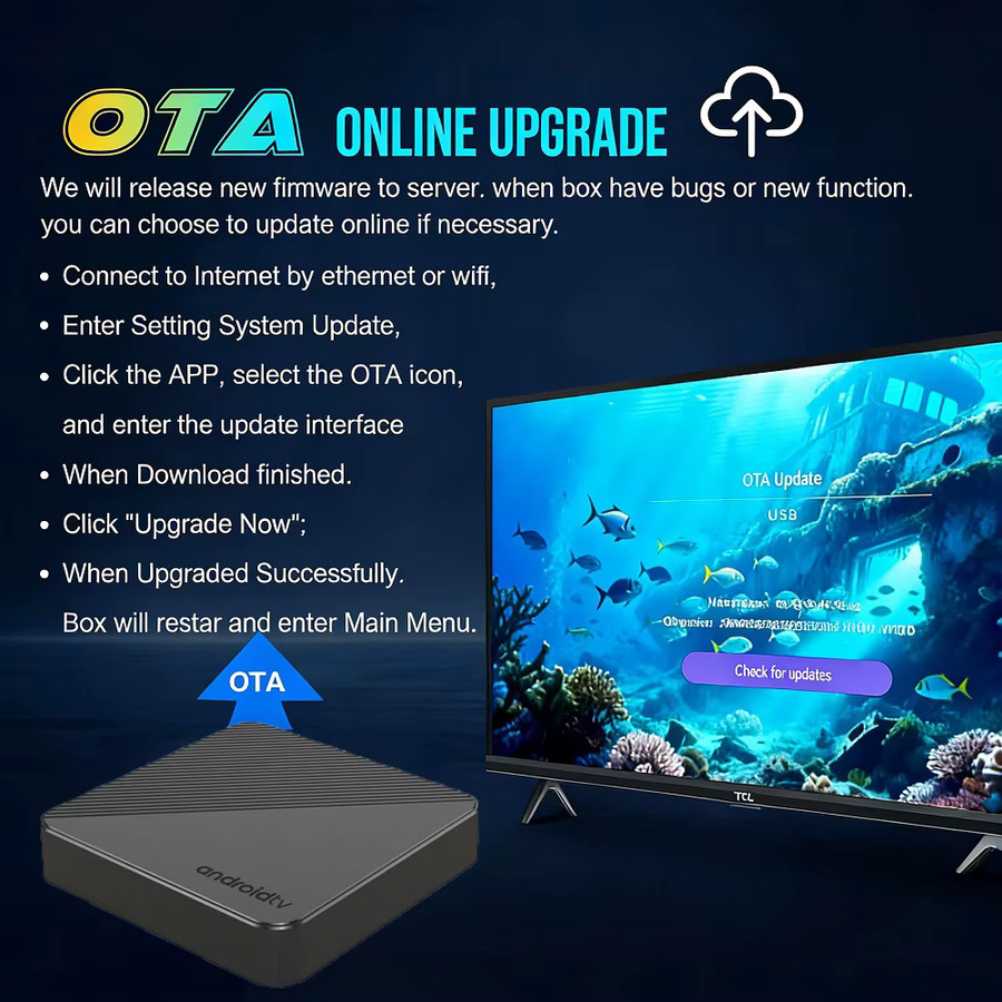 BLKJ Smart TV Box Dual UI T8 8K Android 16 Media Streamer mit 8GB RAM und 128GB Speicher, Dual Wifi6, Bluetooth 6.0 und Sprachfernbedienung, Schwarz - Bild 2