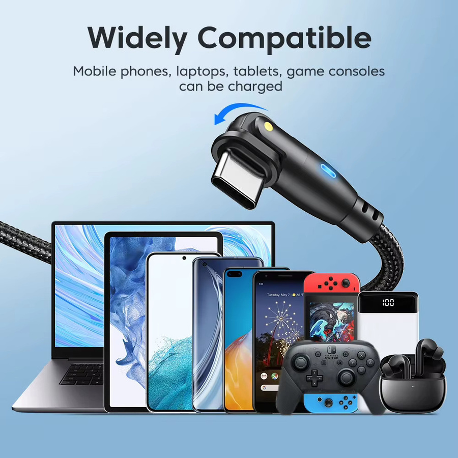 NNBILI USB Typ C Kabel 3A Schnelles Ladekabel und Datenkabel für Huawei, Xiaomi, Samsung, POCO, realme und OnePlus in Rot und Schwarz - Bild 3