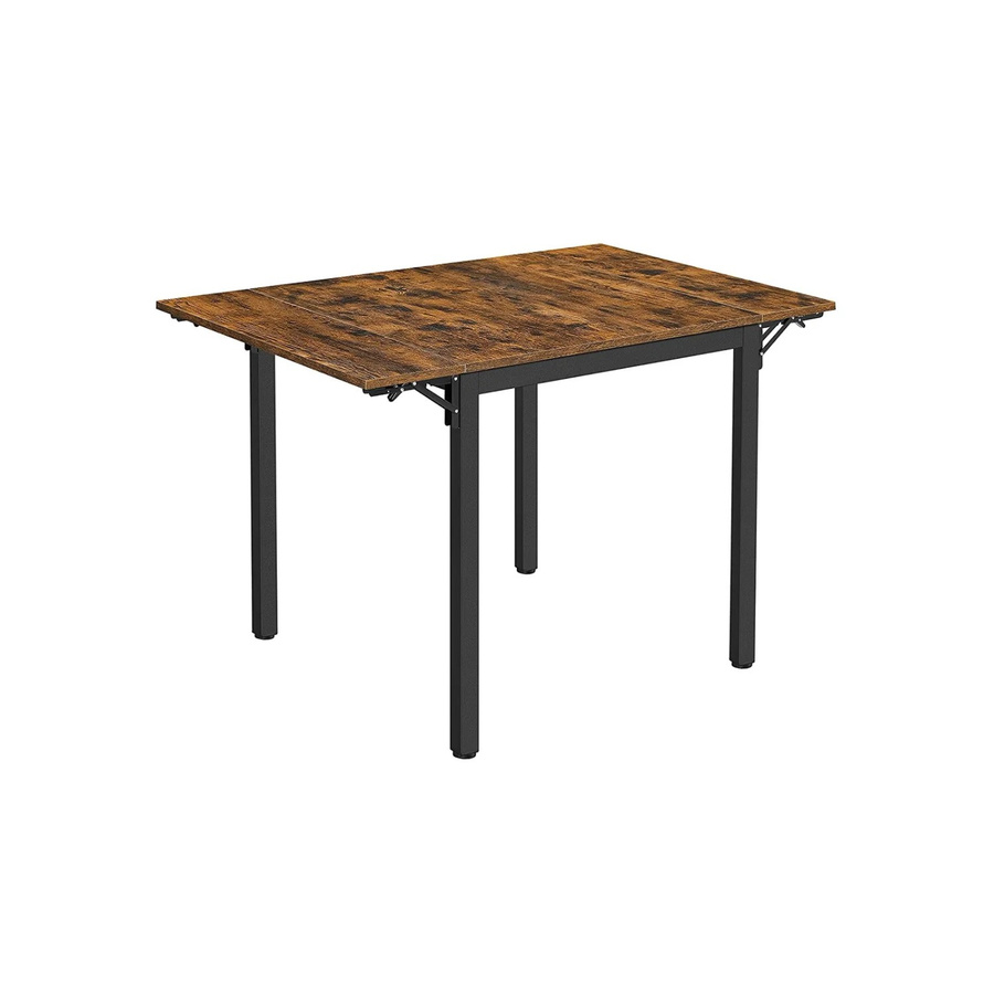Vasagle Klappbarer Küchentisch mit Ausklappbarer Platte in Braun und Schwarz, B/T/H: 120 x 78 x 75 cm - Bild 2