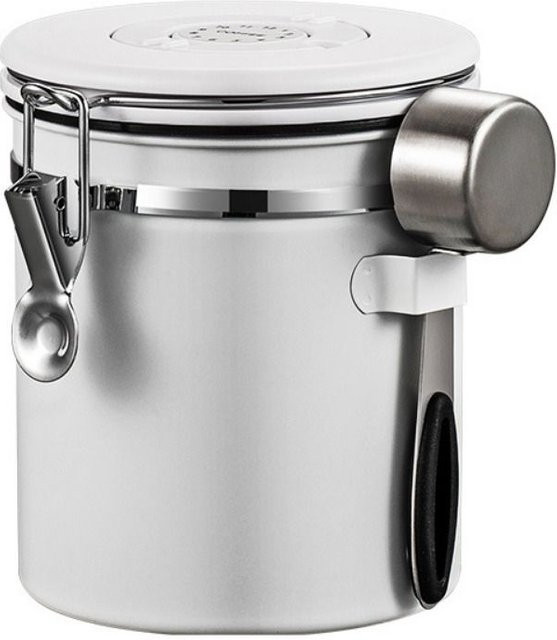 Luftdichte Kaffee-Dose aus Edelstahl mit Datumsanzeige von Wanghengch, weiß, 1,2 l - Bild 1