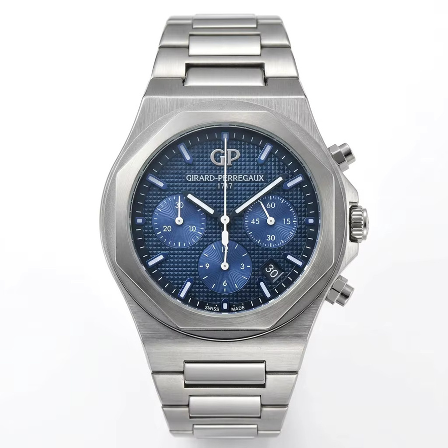 Girard-Perregaux Chronograph, Quarz, Edelstahl, Blau, Herren - Bild 1