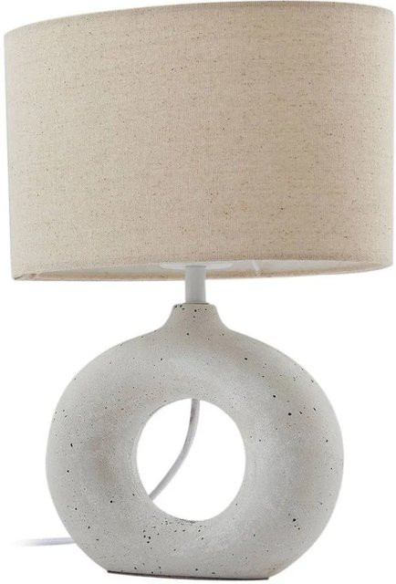Lindby Tischlampe Kody Modern aus Beton und Textil in Beige, 1-flammig E27 - Bild 1