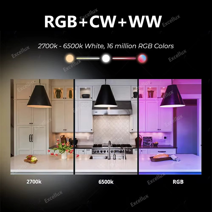 Excellux Smart LED Lampe WiFi Zigbee RGB Kerzenlampe und Spotlicht dimmbar mit Alexa Sprachsteuerung 3000–6500 K - Bild 2