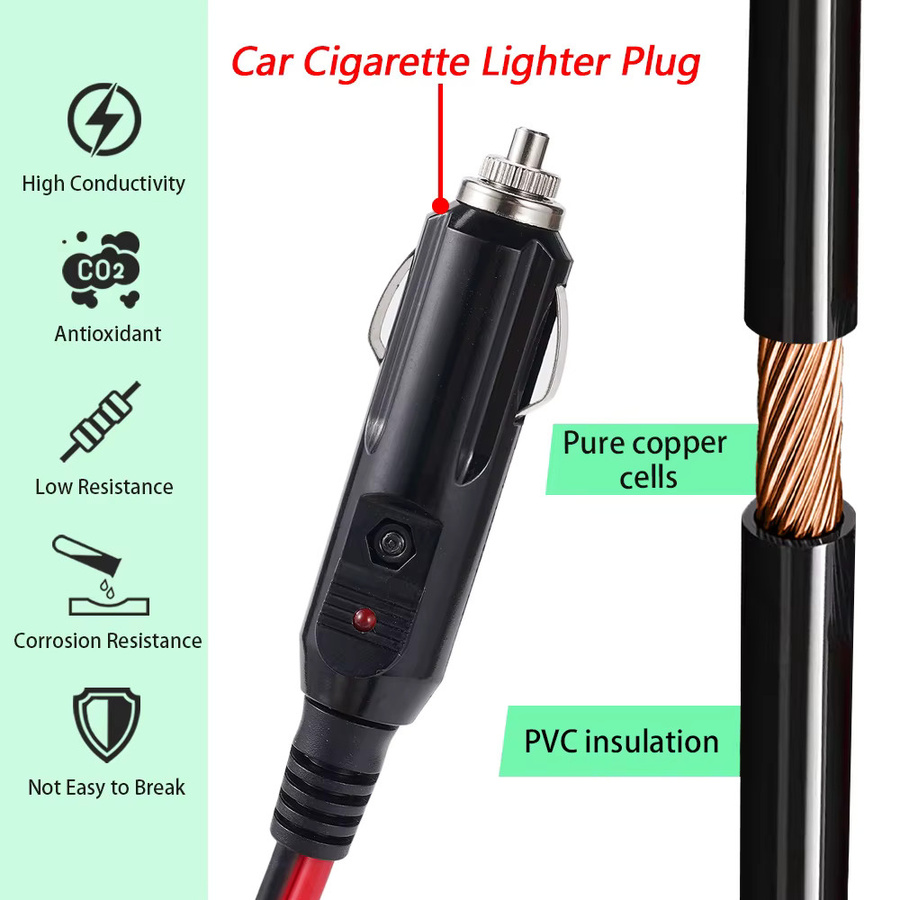 Hormy XT60 14AWG Autostecker-Verlängerungskabel mit Zigarettenanzünder-Stecker, 3 m langes Autoladegerät und Adapterkabel für Solargeneratoren - Bild 3