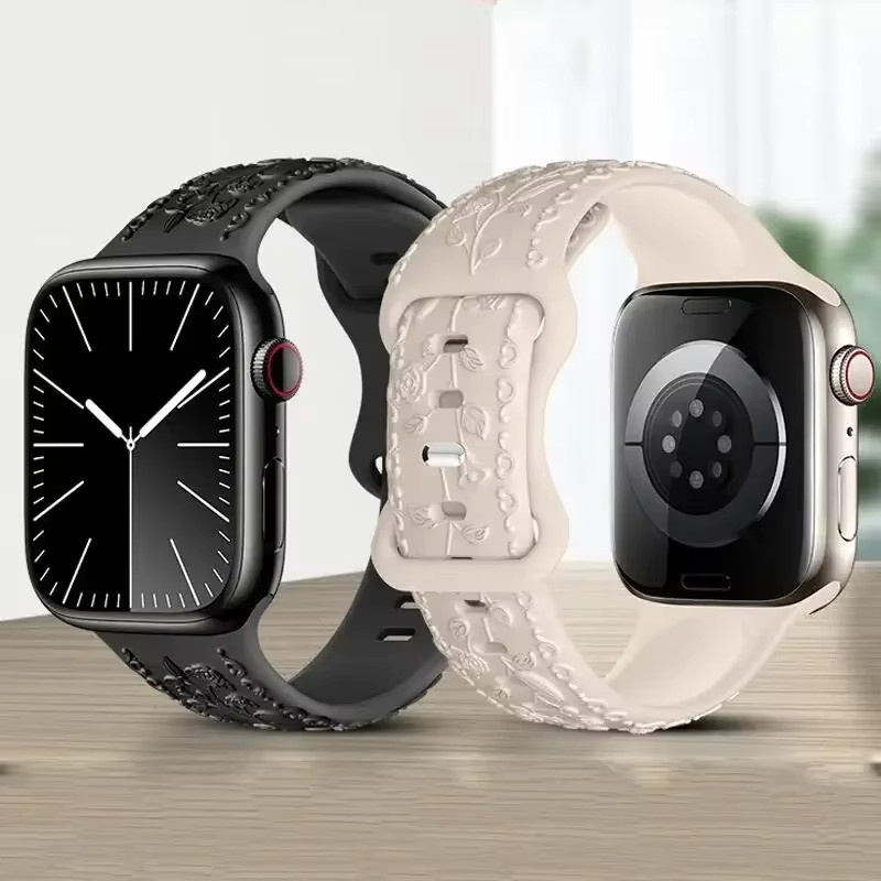 JBAILI Uhrenarmband Silikon, Schwarz, Damen - Bild 1