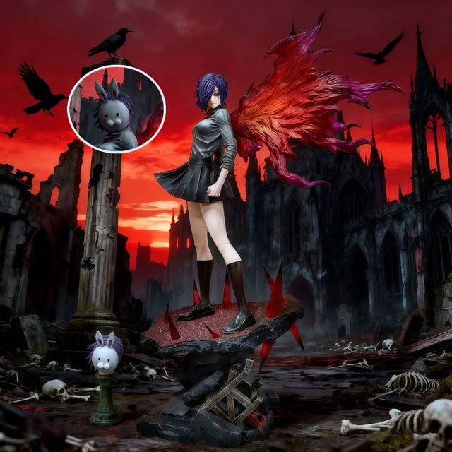 XIWANXILE Tokyo Ghoul Touka Kirishima Actionfigur, 40 cm, Kunststoff - Bild 1