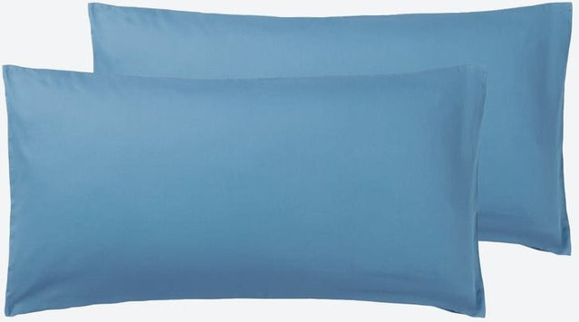 Home Im Kissenbezüge aus Mako-Satin aus 100% Baumwolle, 2er-Pack, Blau, B: 40 cm, L: 80 cm - Bild 1