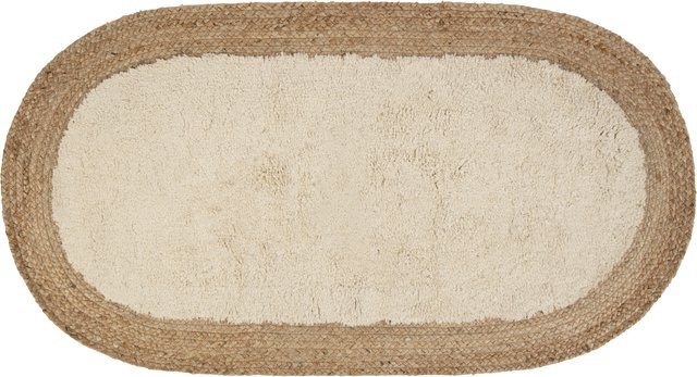 LIVARNO HOME Teppich Oval in Beige aus Baumwolle und Jute, B/T: 120 x 66,5 cm, Durchmesser: 100 cm - Bild 1