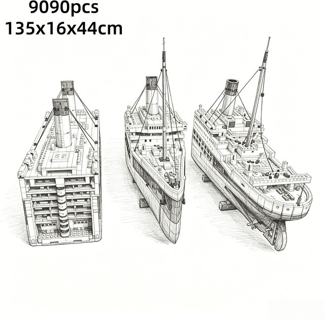 Disney Großes Kreuzfahrtschiff-Modell, Baustein-Set, 9090 Teile - Bild 1