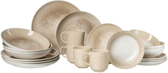 Ritzenhoff & Breker Kombi-Set Savora aus Keramik in Beige, 20er Set - Bild 1