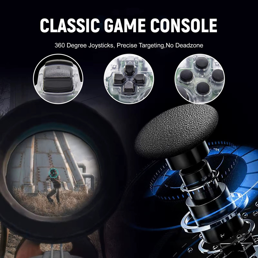 GAMROMBO Controller für Playstation 3, PC, Android und Smart TVs, 6-Achsen Dual-Vibration Gamepad mit 360 Grad Joystick in Blau Transparent - Bild 4