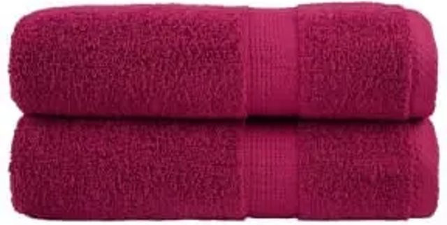 vidaXL Premium-Handtücher Set aus Baumwolle, 2 Stück, Rot, B: 50 cm, L: 100 cm, 600 g/m2 - Bild 1