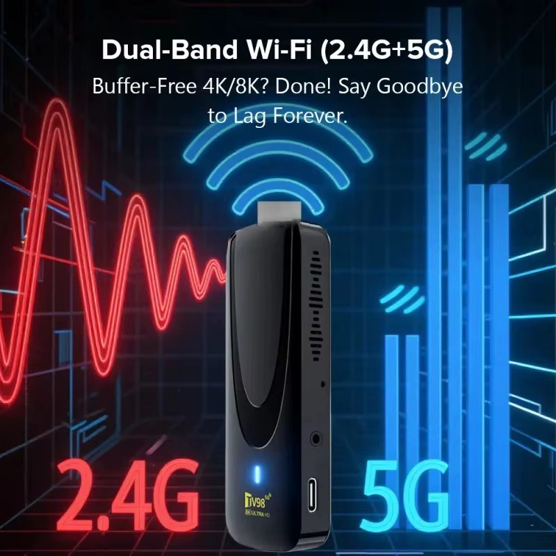 CLIBABIQBOX Android TV Stick MX10-F3 in Schwarz mit 8K Ultra HD Unterstützung, Quad-Core Prozessor, 2GB RAM, 16GB ROM und Dual-WLAN 2,4/5G für IPTV - Bild 2