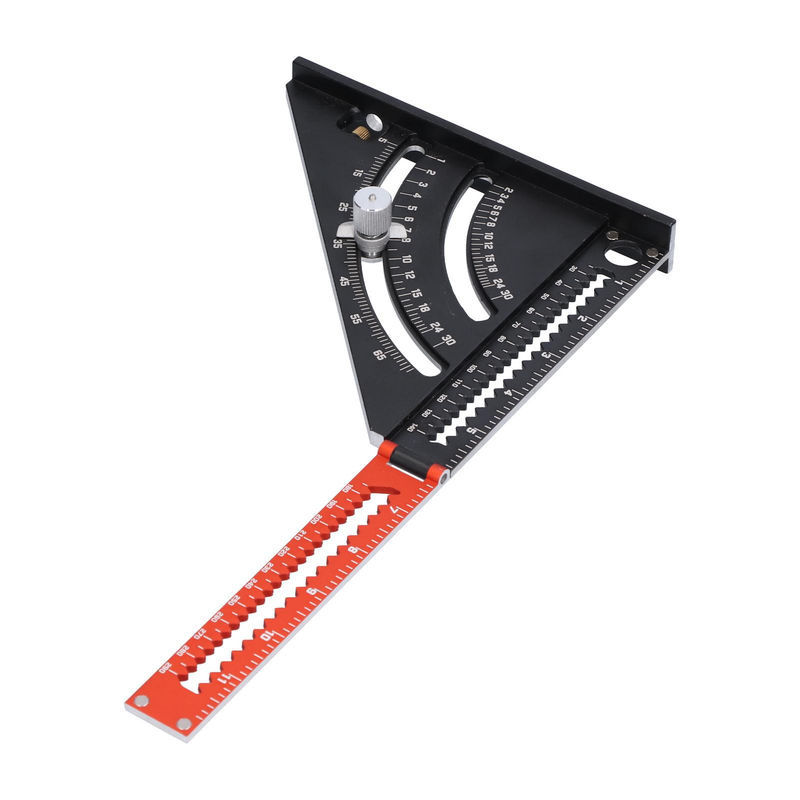 Koogeelife Verstellbares Goniometer aus Aluminiumlegierung, Faltbares Dreieck und Quadrat als Anreißwerkzeug für die Holzbearbeitung, Schwarz - Bild 2