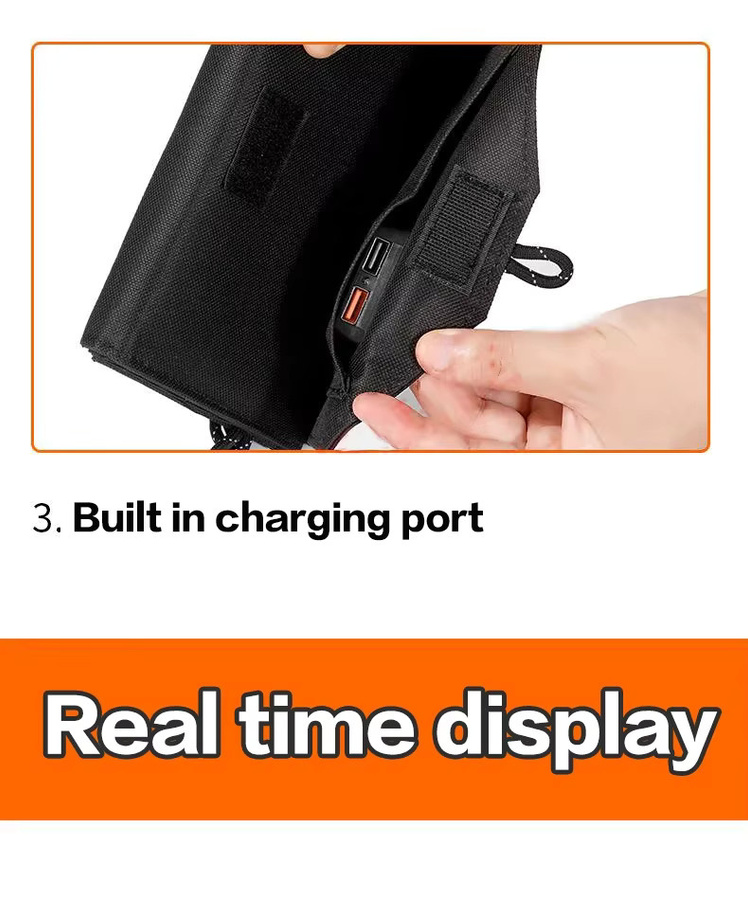 800W Hochleistungs-Solarpanel mit 6-fach faltbarem Design, 20Wh Schnellladegerät mit USB-C und DC-Anschluss, mobile Stromversorgung in Schwarz - Bild 5