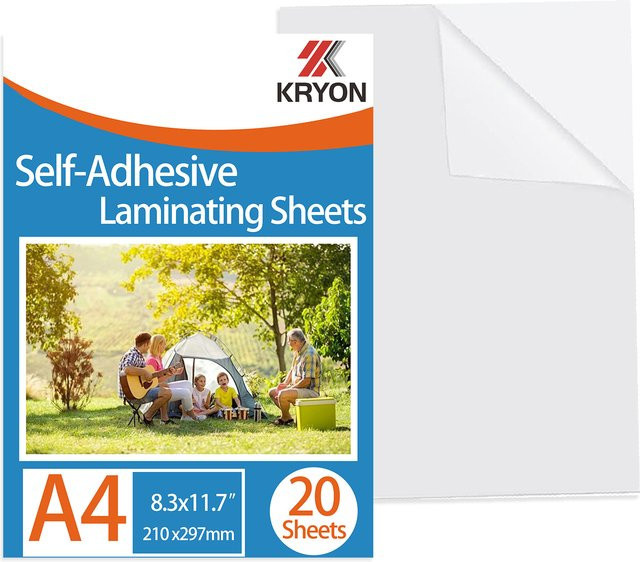 KRYON A4 Holografisches Aufkleberpapier, 20 Blatt transparente Kaltlaminierfolie für Overlay-Effekte - Bild 1