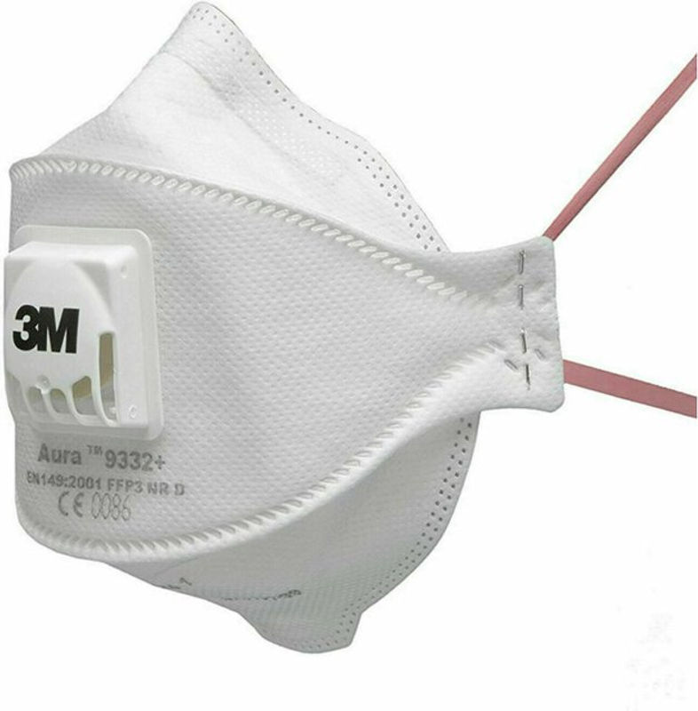 3M Aura Cool Flow FFP3 Atemschutzmaske 9332+ mit Ventil, weiß/rot, 2er-Pack - Bild 3
