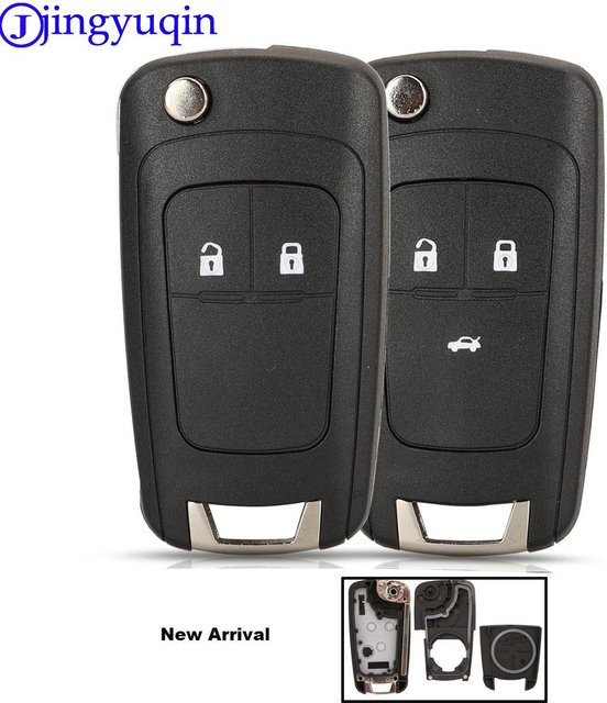 Jingyuqin Flip Folding Auto Schlüssel Shell für Chevrolet Cavalier Aveo 2020 mit 2/3 Tasten und HU100 Klinge in Schwarz - Bild 1