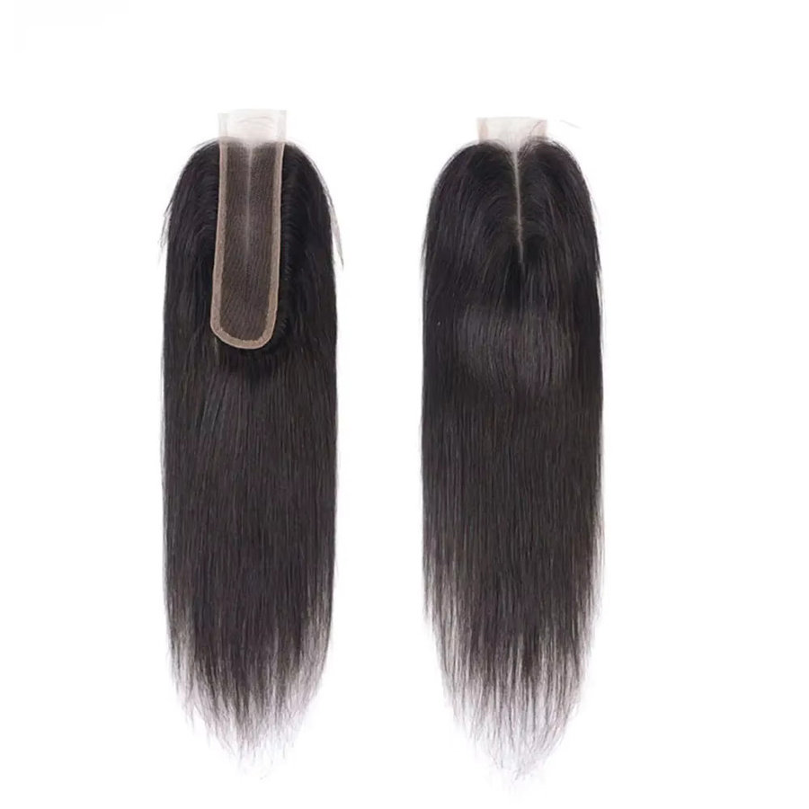 Newmi Echthaar Extensions, 2x6 Spitze Verschluss, Transparent, Glattes Haar - Bild 6