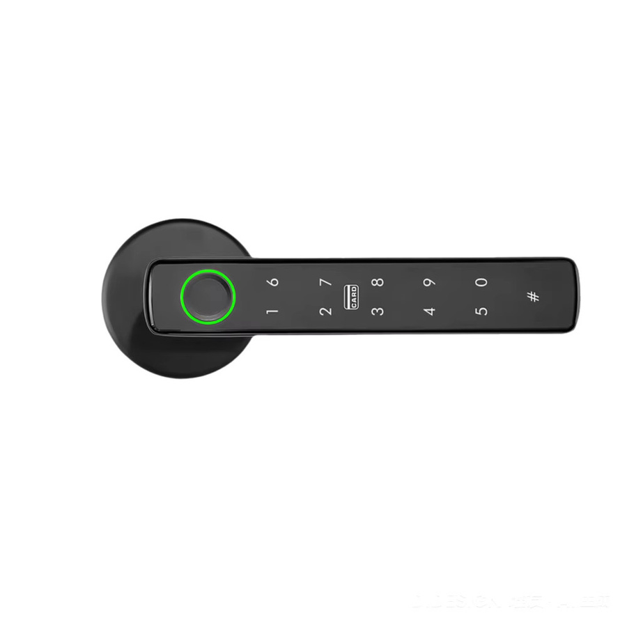 Tuya Smart Lock 5-in-1 Intelligentes Türschloss mit Fingerabdruck, Passwort, Schlüsselkarte und Smart Life App in Schwarz - Bild 5