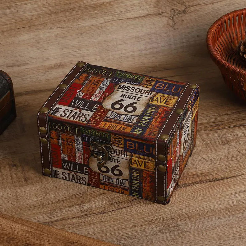 Igeteck Vintage Schmuckaufbewahrungskoffer aus Holz in Mehrfarbig als Schaukasten und Organizer im europäischen Stil - Bild 2