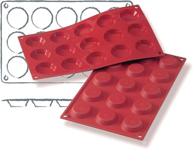 Schneider Silikonbackform Tortelett Mini rot, 20 ml, B/T/H: 17,5 x 17,5 x 4,5 cm - Bild 1