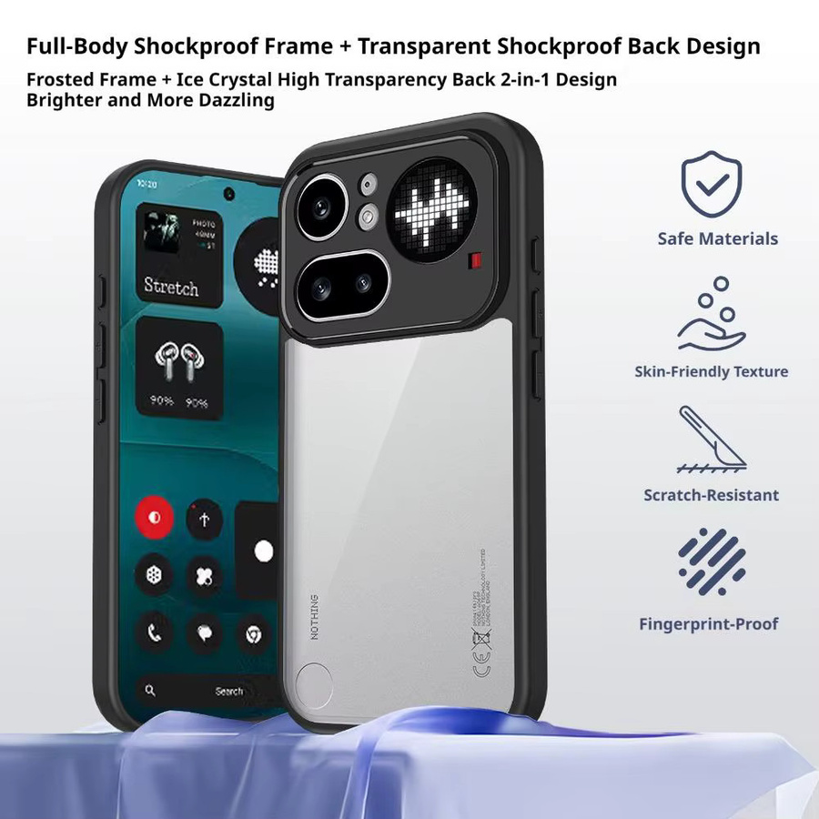 Transparente Silikon-Hartschale für Nothing Phone 4A Pro mit matter Rückseite und Stoßschutz - Bild 2